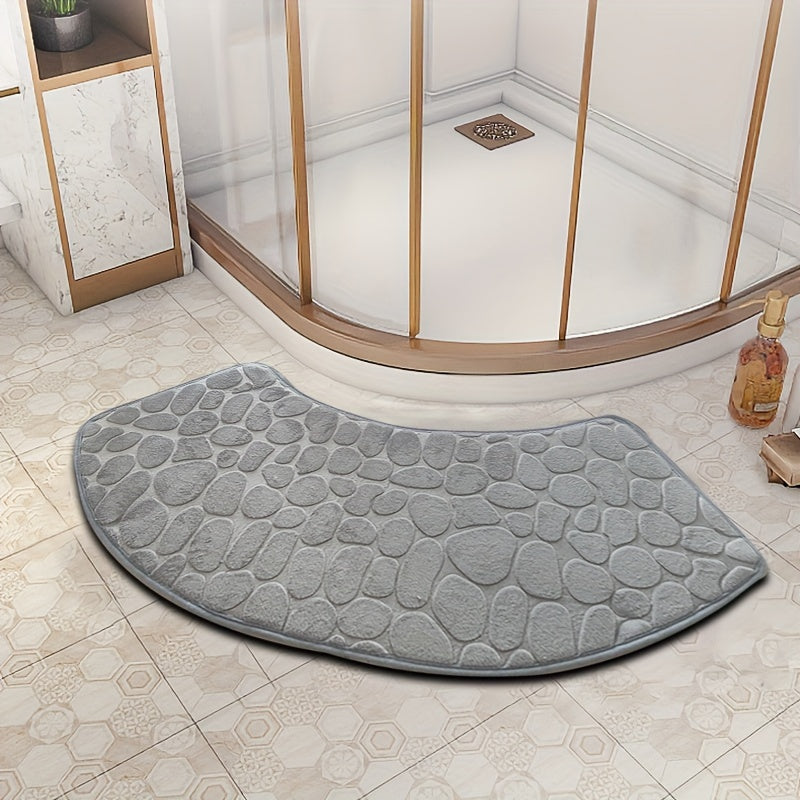 Thickened Curved Bathroom Mat Shower Room Absorbent Door Foot Mat Toilet Non-slip Mat Entrance Mat