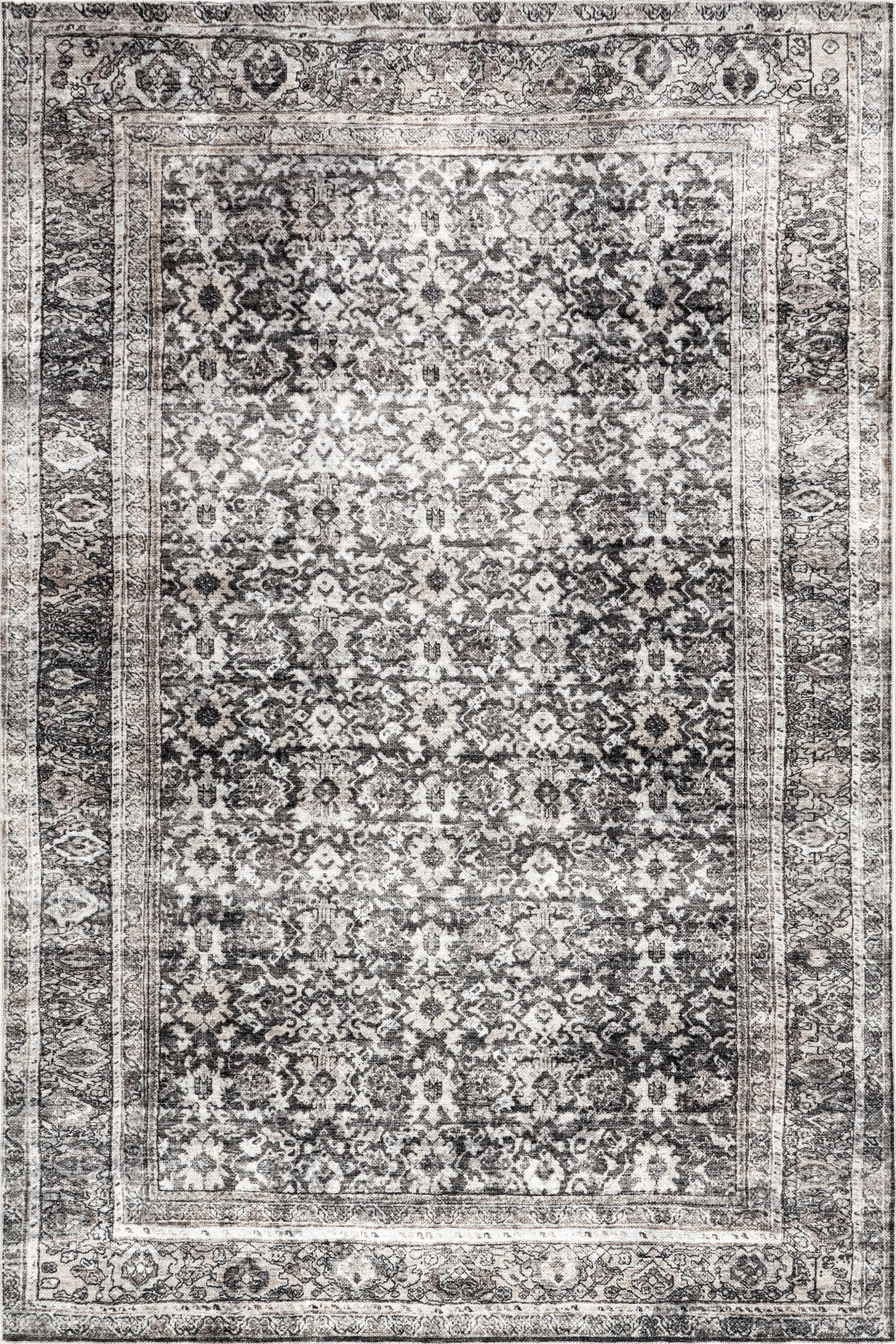 Briana Vintage Washable Rug | Brown