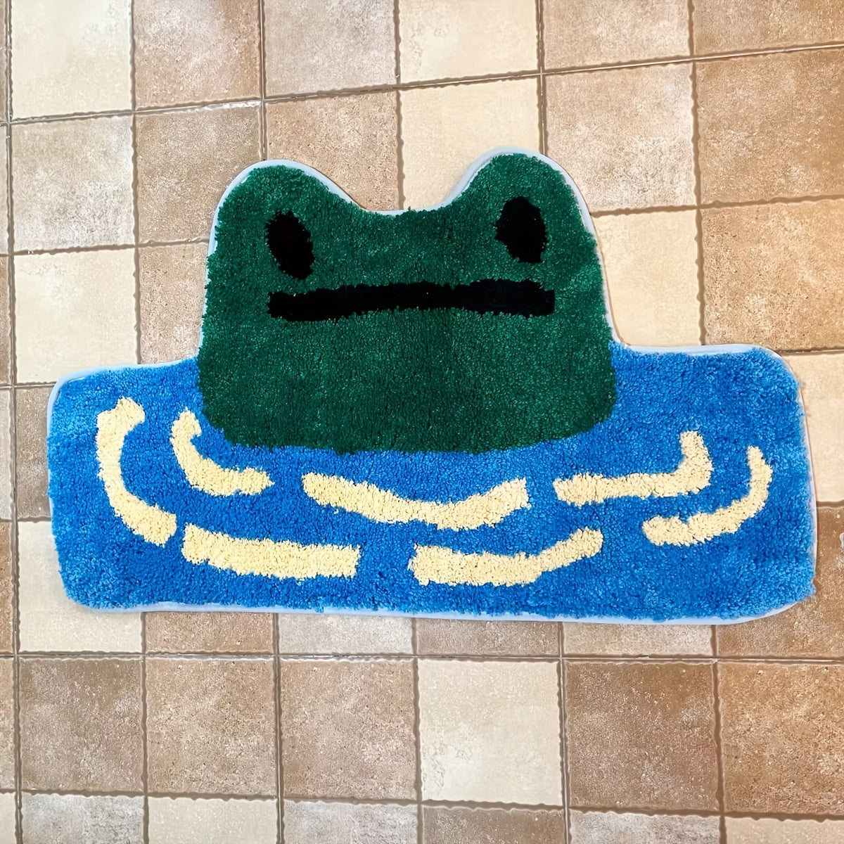 Plush Frog-Shaped Bath Mat - Thick, Non-Slip & Absorbent Carpet for Bedroom, Living Room & Bathroom Decor, Fluffy Plush Winter Decor Decoration