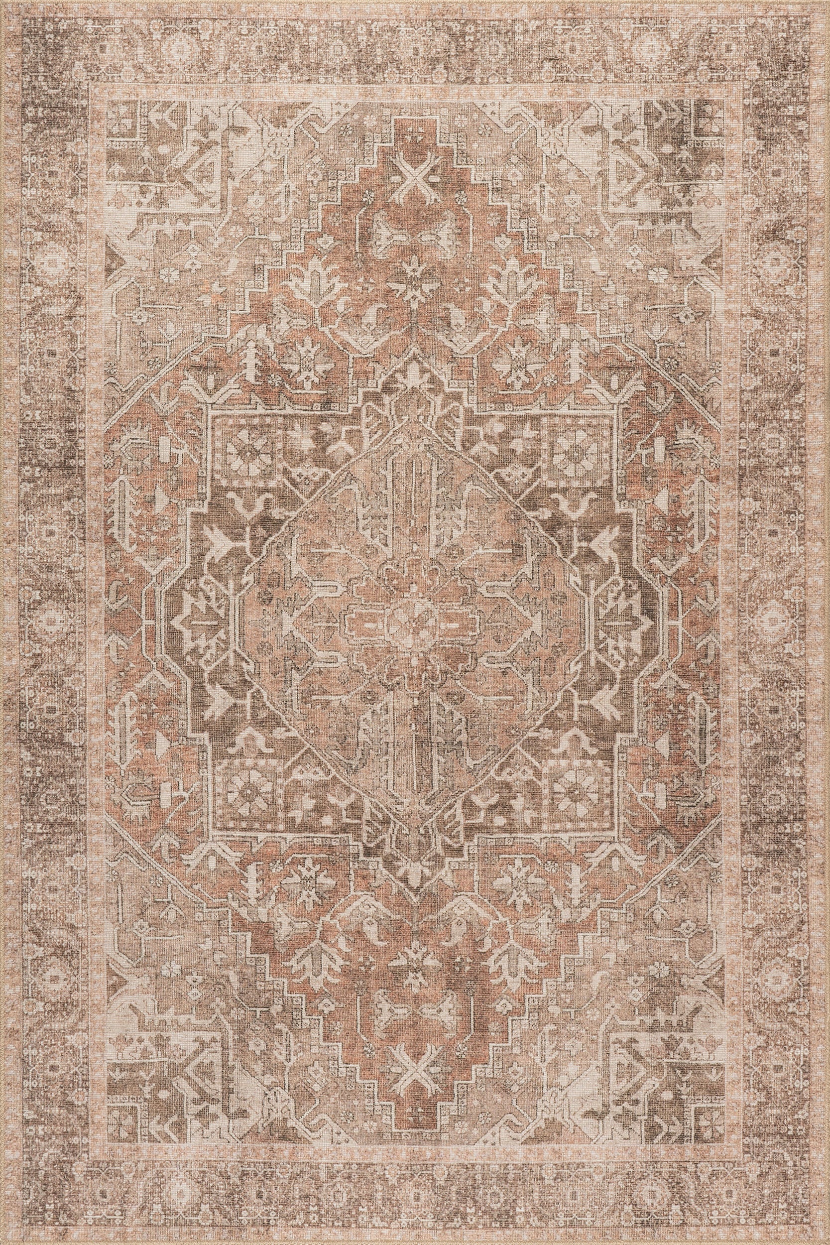 Maddison Vintage Medallion Rug | Light Brown