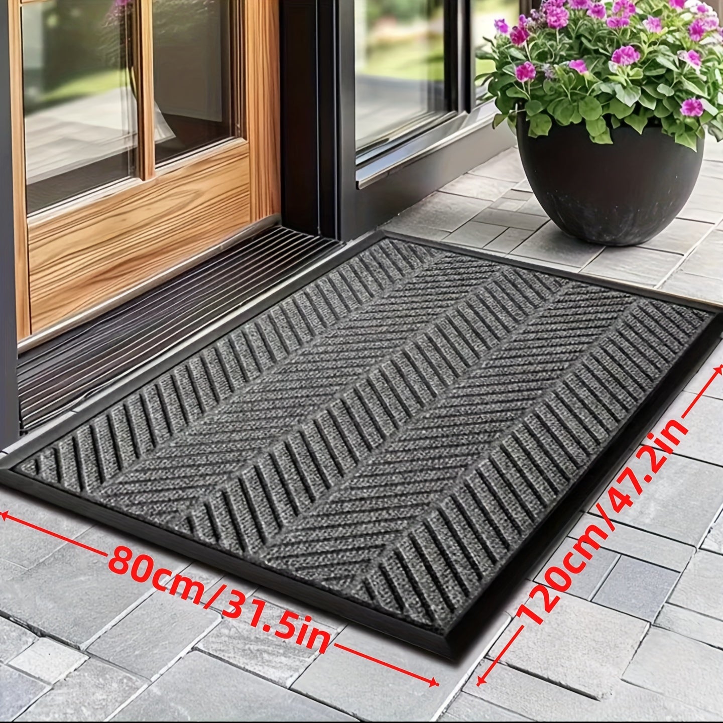 Heavy Duty Indoor Anti-Slip Mat Mat, Natural Rubber Bottom with No Odor, Thickened Model, Easy Care and Machine Washable
