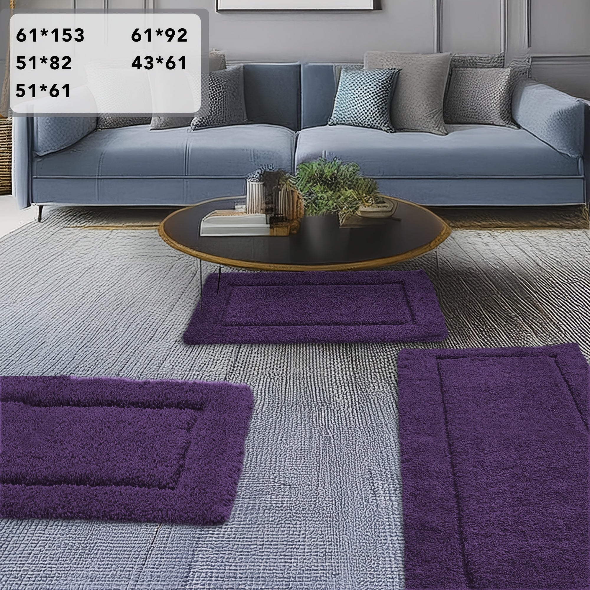 3pcs Absorbent Bath Mat - Soft Tufted Plush Bathroom Rugs, Non Slip Bath Mats for Bathroom, Absorbent Shaggy Indoor Door Mat, Premium Bath Rugs