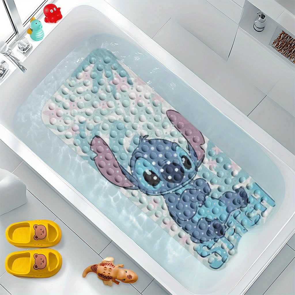 Disney Stitch Halloween Party Theme Bathtub Mat- Bath Mats for Bathroom Non Slip- 40*100cm/ 15.7*39.3inch, Comfortable Bathing Shower Floor Anti-slip Water-absorbent Soft Collection Collection- Bath Mat Inside Tub Extra Long