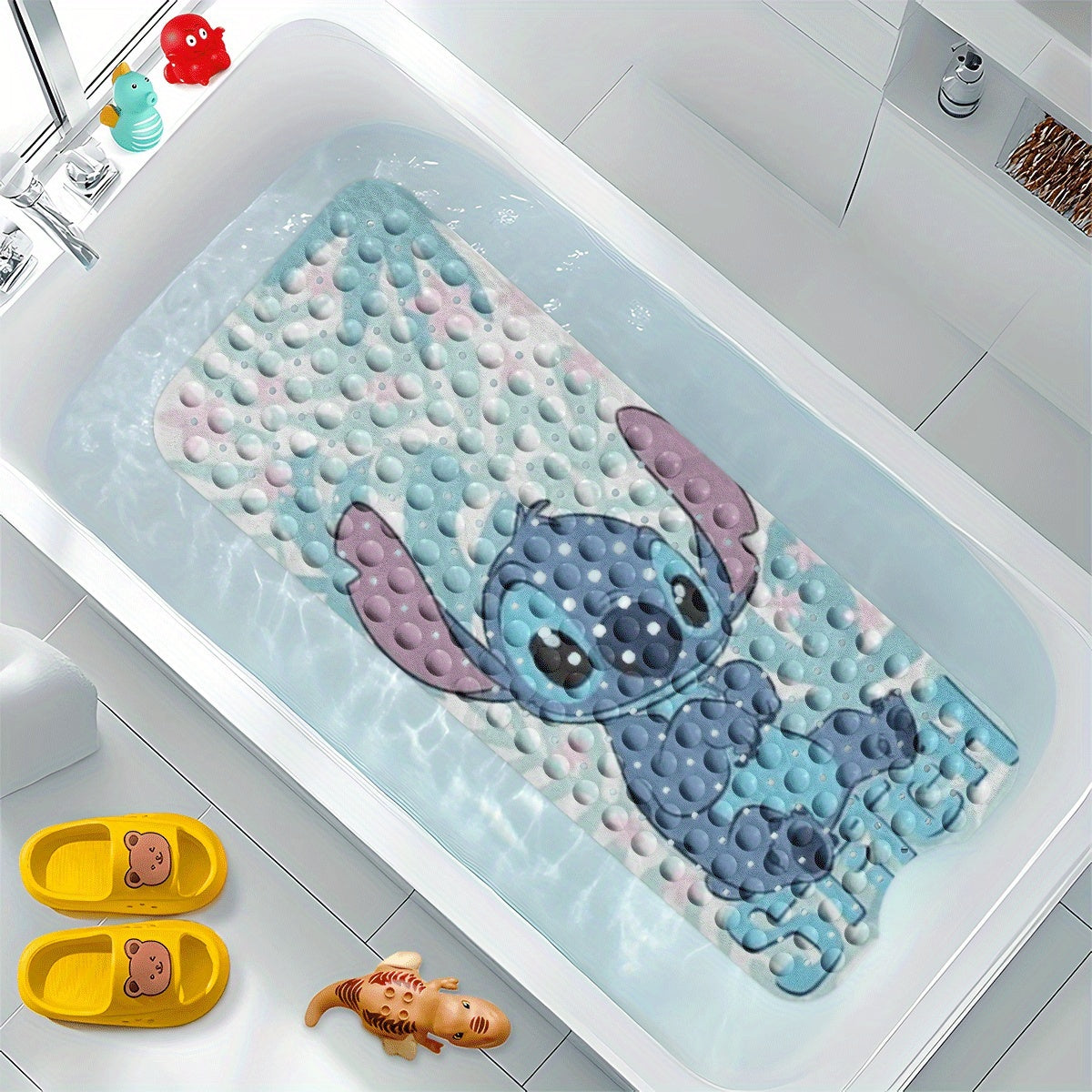 Disney Stitch Halloween Party Theme Bathtub Mat- Bath Mats for Bathroom Non Slip- 40*100cm/ 15.7*39.3inch, Comfortable Bathing Shower Floor Anti-slip Water-absorbent Soft Collection Collection- Bath Mat Inside Tub Extra Long