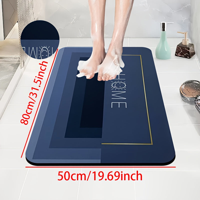 1pc Diatomite Bath Mat, Minimalist Modern Design with Decorative Print Pattern – Quick-Dry, Non-Slip Absorbent Floor Mat for Bathroom, Shower, Laundry Room, Bedroom, Doorway, RV & Kitchen, Bathroom Rugs, Non Slip Bathtub Mat, Bath Matts for Bathroom,