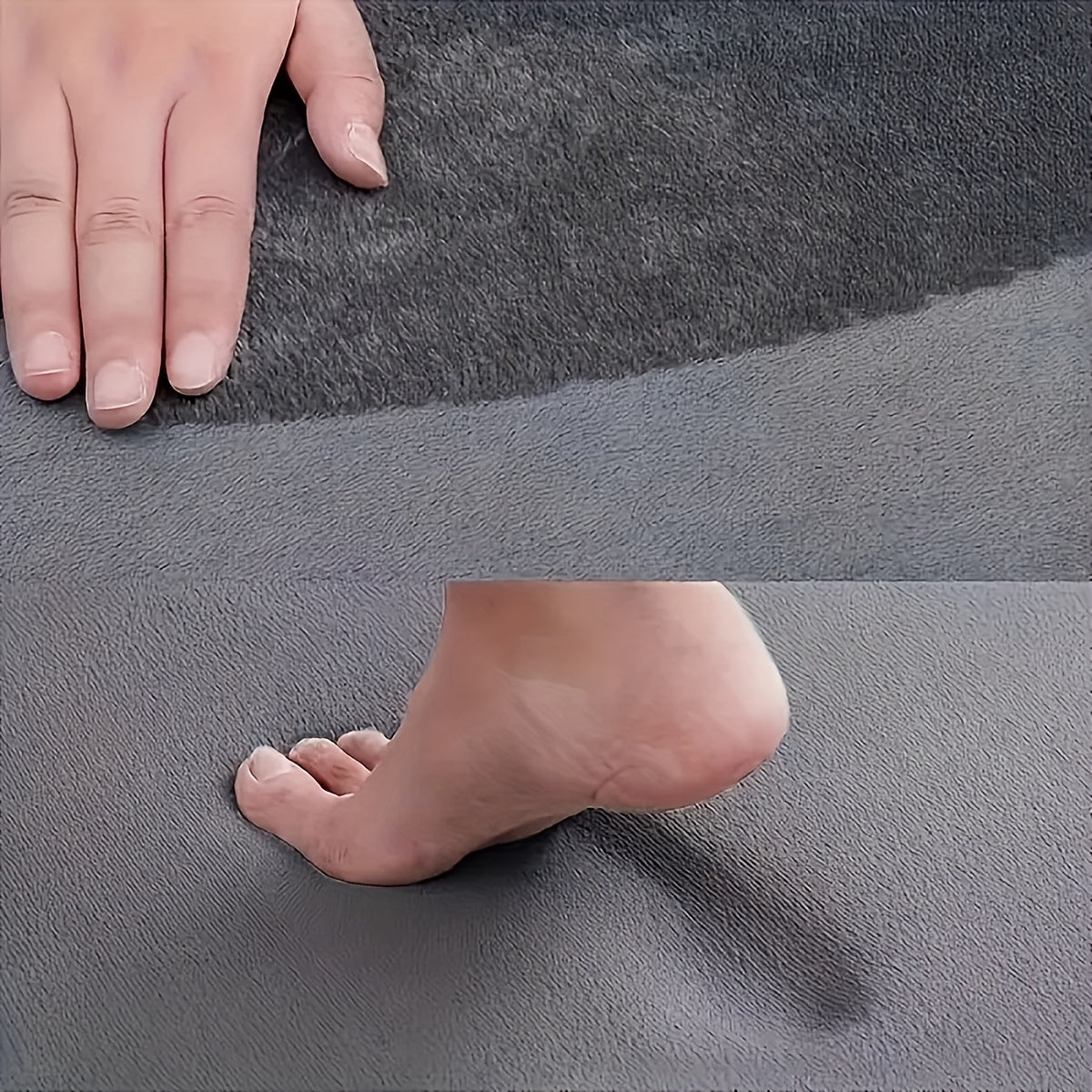 2pcs Thickened Flannel Bathroom Absorbent Floor Mat Set, Furry Bathtub Non-slip Doorstep Mat Entrance Mat