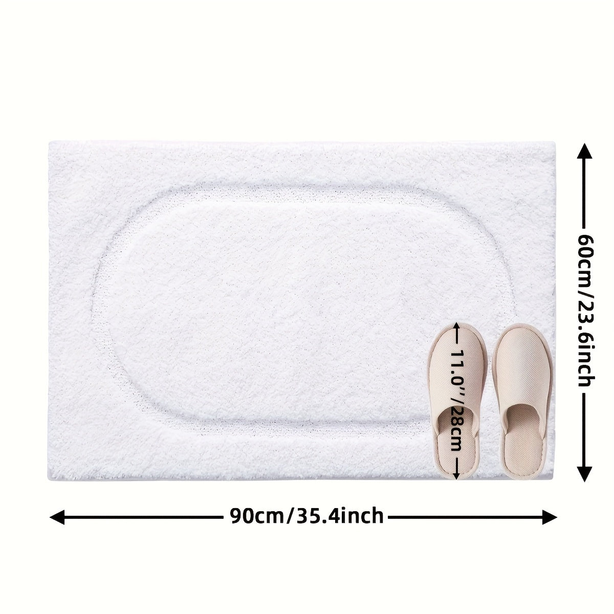 1pc, Bathroom Rug Mat, Soft And Absorbent Premium Bath Rug, Washable Non-Slip Bath Mat For Bathroom Floor, Tub, Shower Room And Entryway - Plush Rectangular Floor Mat