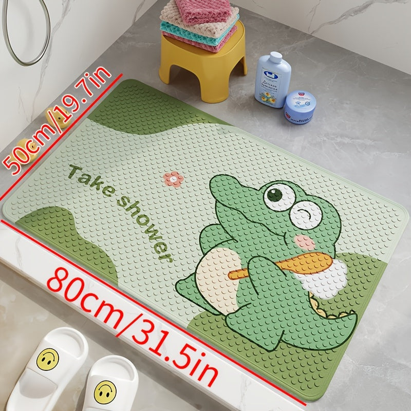1pc of Dongyang brand Christmas Decoration floor mat, anti slip bathroom mat, easy to clean bath mat, bathtub mat with strong suction cup, long shower mat for home use, quick draining, suitable for shower rooms, hotel restroom, bathroom, bathtubs
