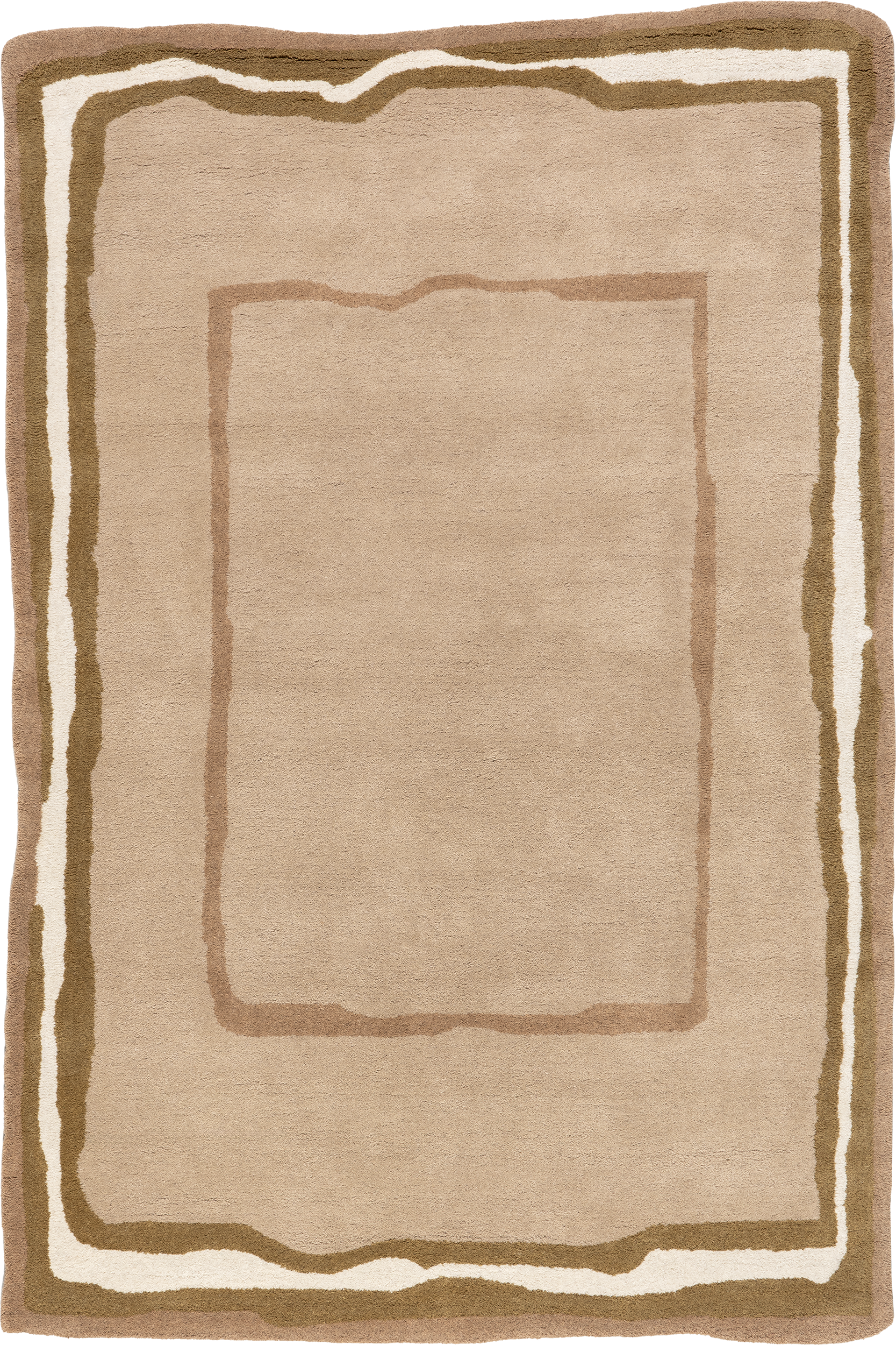 Churia Bordered Wool Rug | Taupe