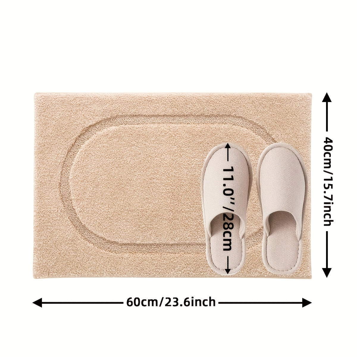 1pc, Bathroom Rug Mat, Soft And Absorbent Premium Bath Rug, Washable Non-Slip Bath Mat For Bathroom Floor, Tub, Shower Room And Entryway - Plush Rectangular Floor Mat