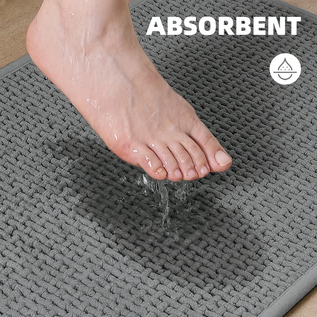 2pcs Non-Slip Bathroom Rugs, Super Soft And Comfortable Luxury Bath Mat, Machine Washable And Quick Dry Bath Mat Rug Set for Bathtub, Shower, Bathroom Accessories, Bathroom Decoration, Home Decor Floor Mat