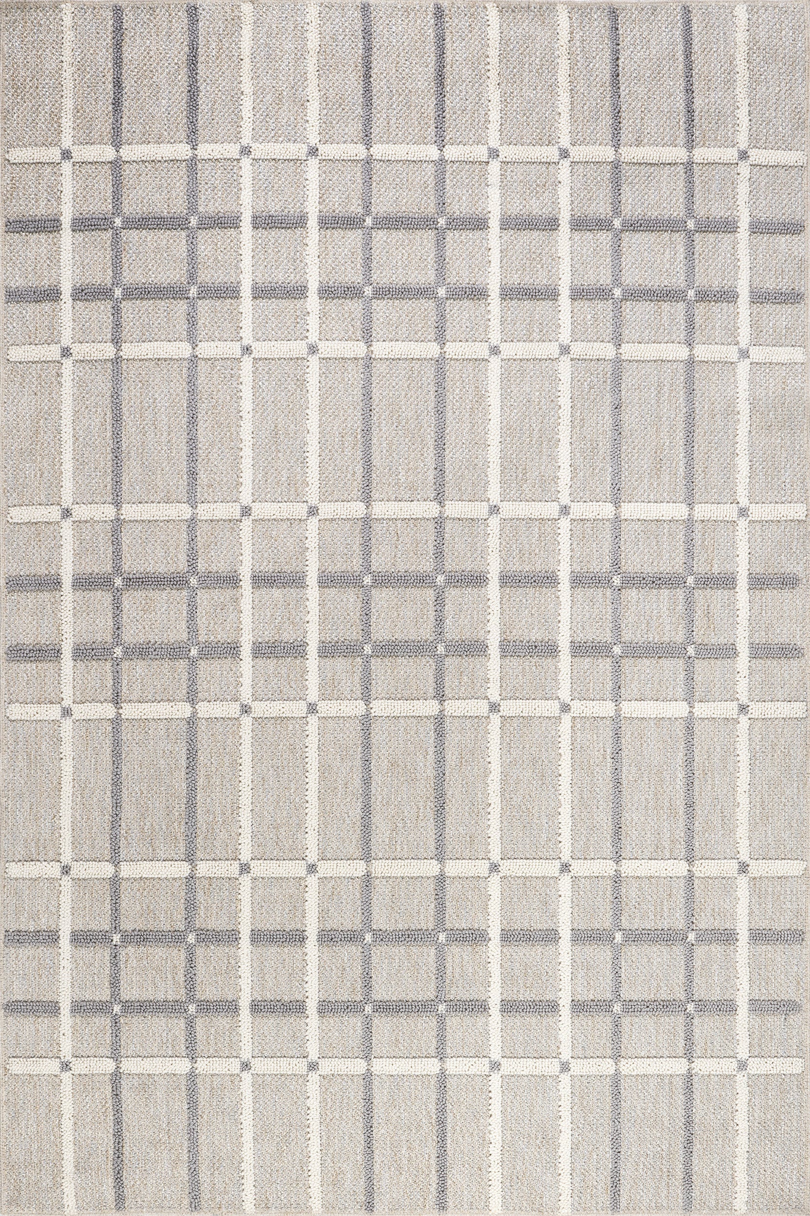 Fleur Striped Washable Rug | Light Grey