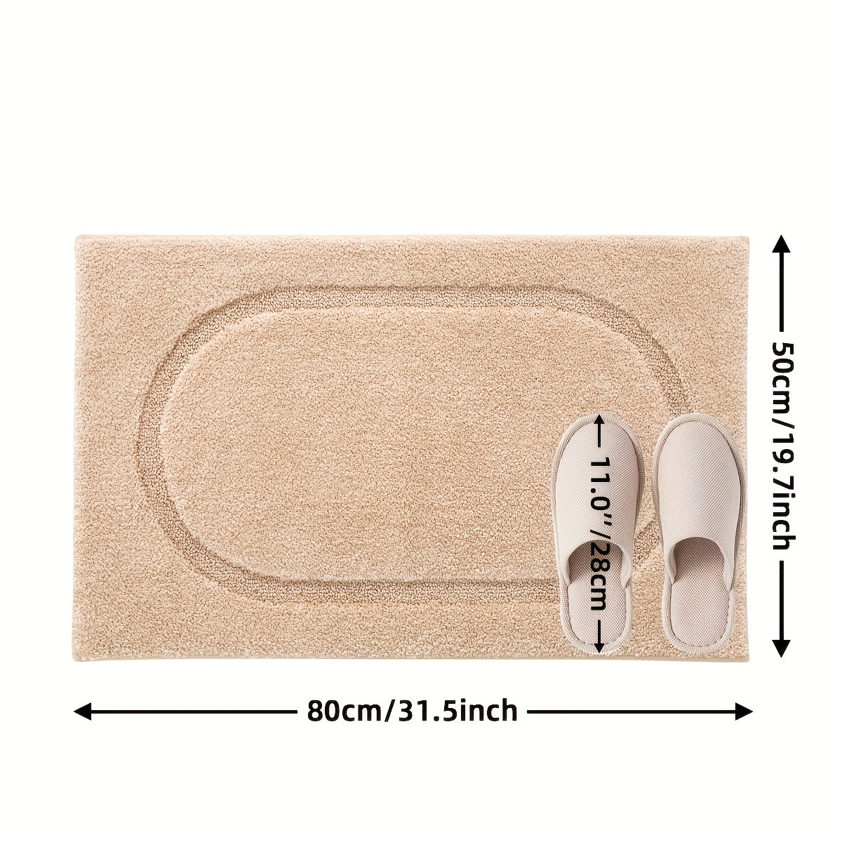 1pc, Bathroom Rug Mat, Soft And Absorbent Premium Bath Rug, Washable Non-Slip Bath Mat For Bathroom Floor, Tub, Shower Room And Entryway - Plush Rectangular Floor Mat