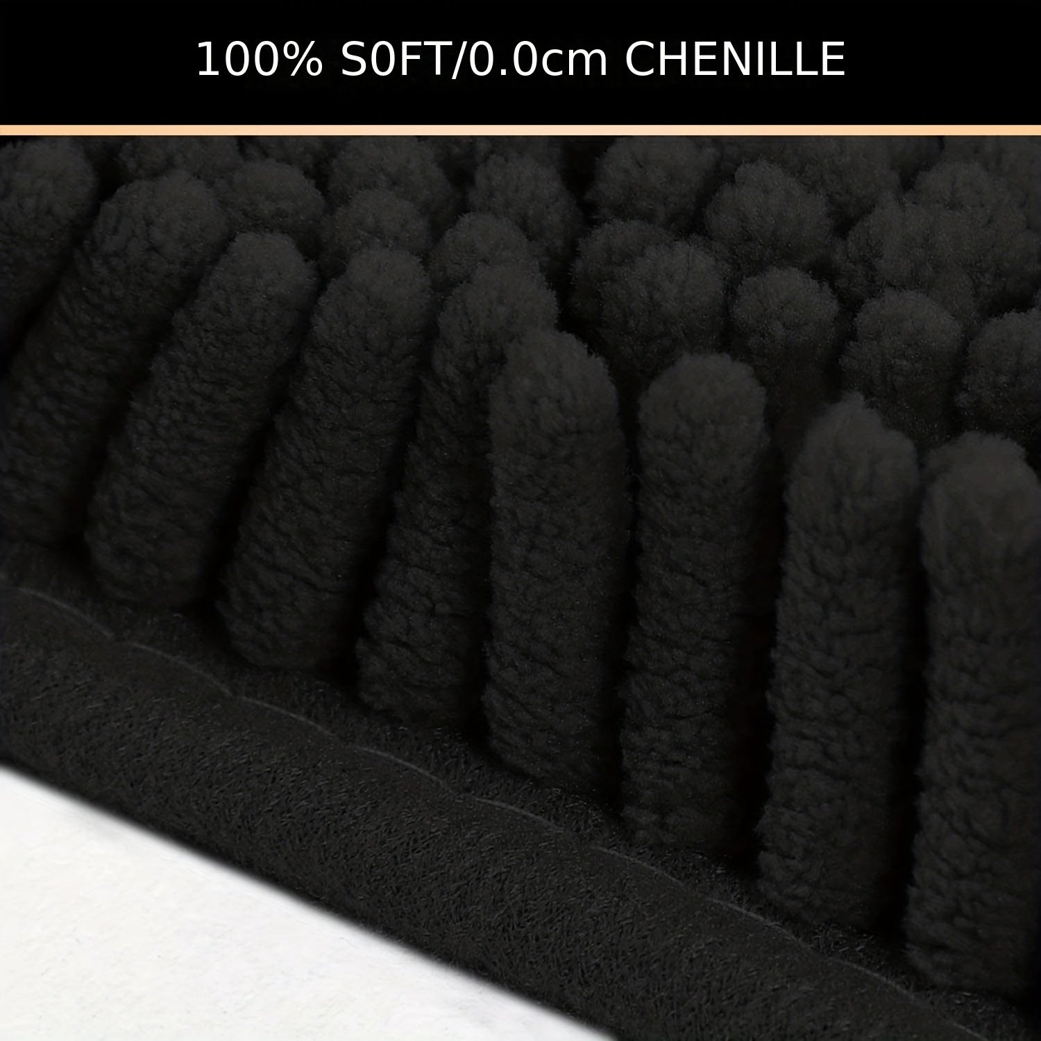 2pcs Chenille Bath Mat - U-Shaped, Rectangular, Absorbent, Non-Slip, Fluffy Plush Carpet for Bathroom Decoration