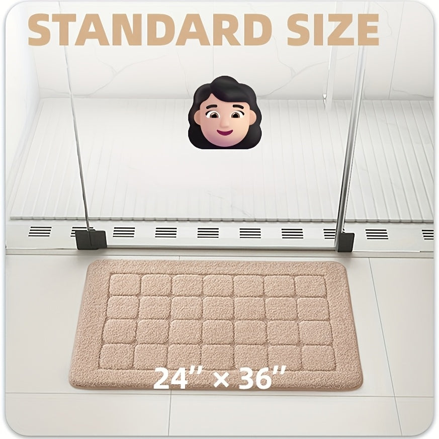 Plush Non-Slip Bath Mat, Ultra Absorbent Quick-Dry Bathroom Rug for Floor, Machine Washable, Super Soft & Stylish for Shower and Home Decor
