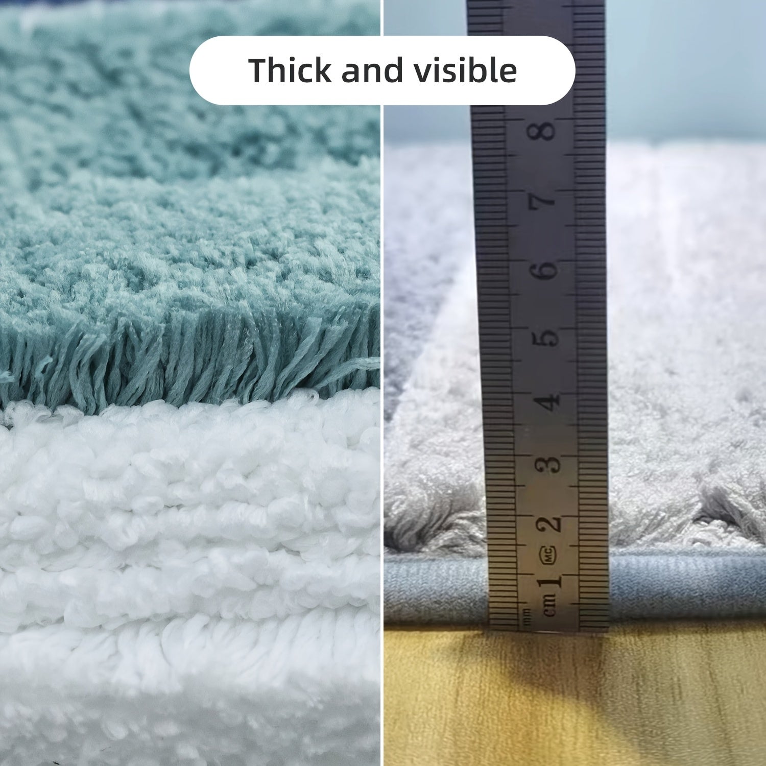 1pc Striped Flocking Bath Mat, Luxury Thick Ultra-Fine Fiber Bathroom Door Mat, Non-Slip Super Soft Absorbent Bath Rug, Machine Washable Bathroom Mat, Suitable for Bedroom, Living Room, Kitchen Entrance Foot Mat