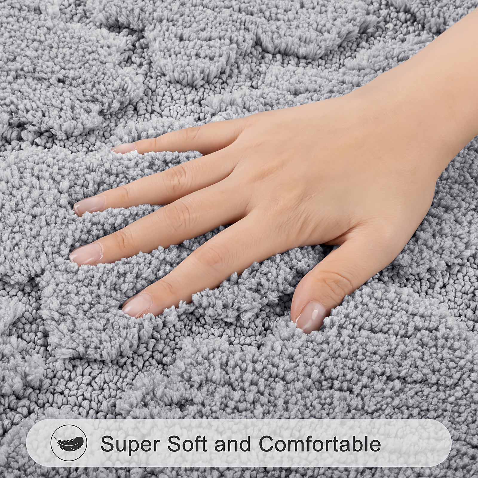 Microfiber Bath Mat Non Slip Shaggy Bathroom Rug Set 3pcs Bathroom Mat Set Super Absorbent Bath Mats for Bathroom Washable Quick-Dry Bathroom Rugs for Floor, Tub And Shower, Home Decor