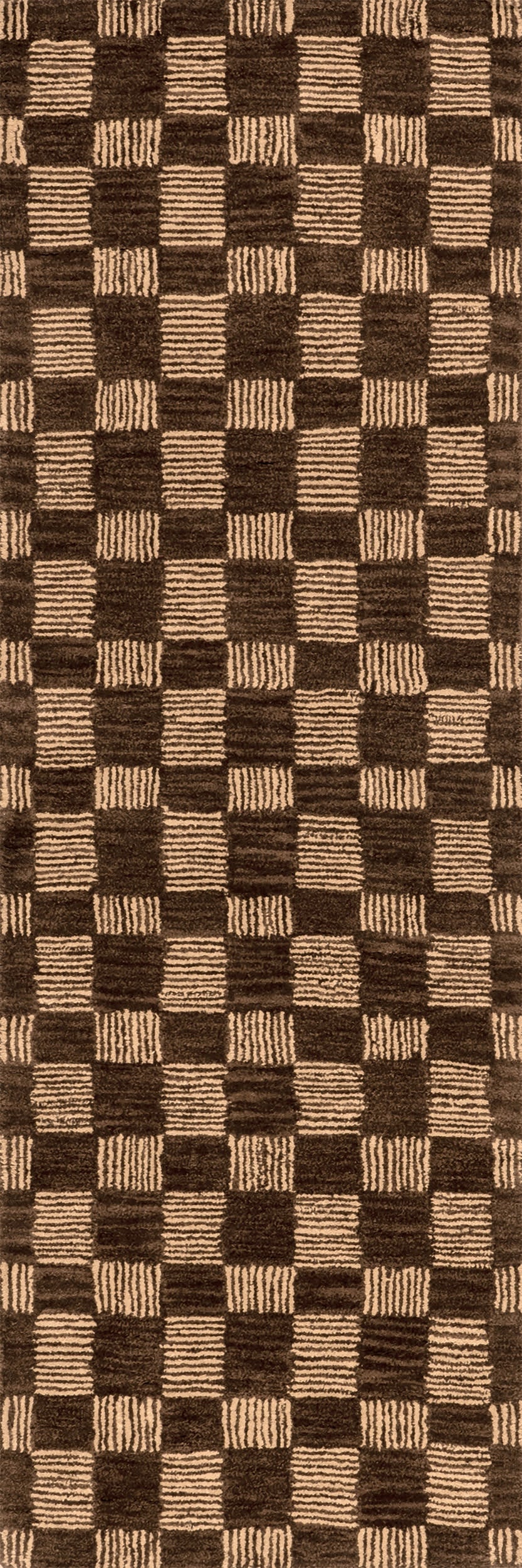 Quince Checked Wool Rug | Brown