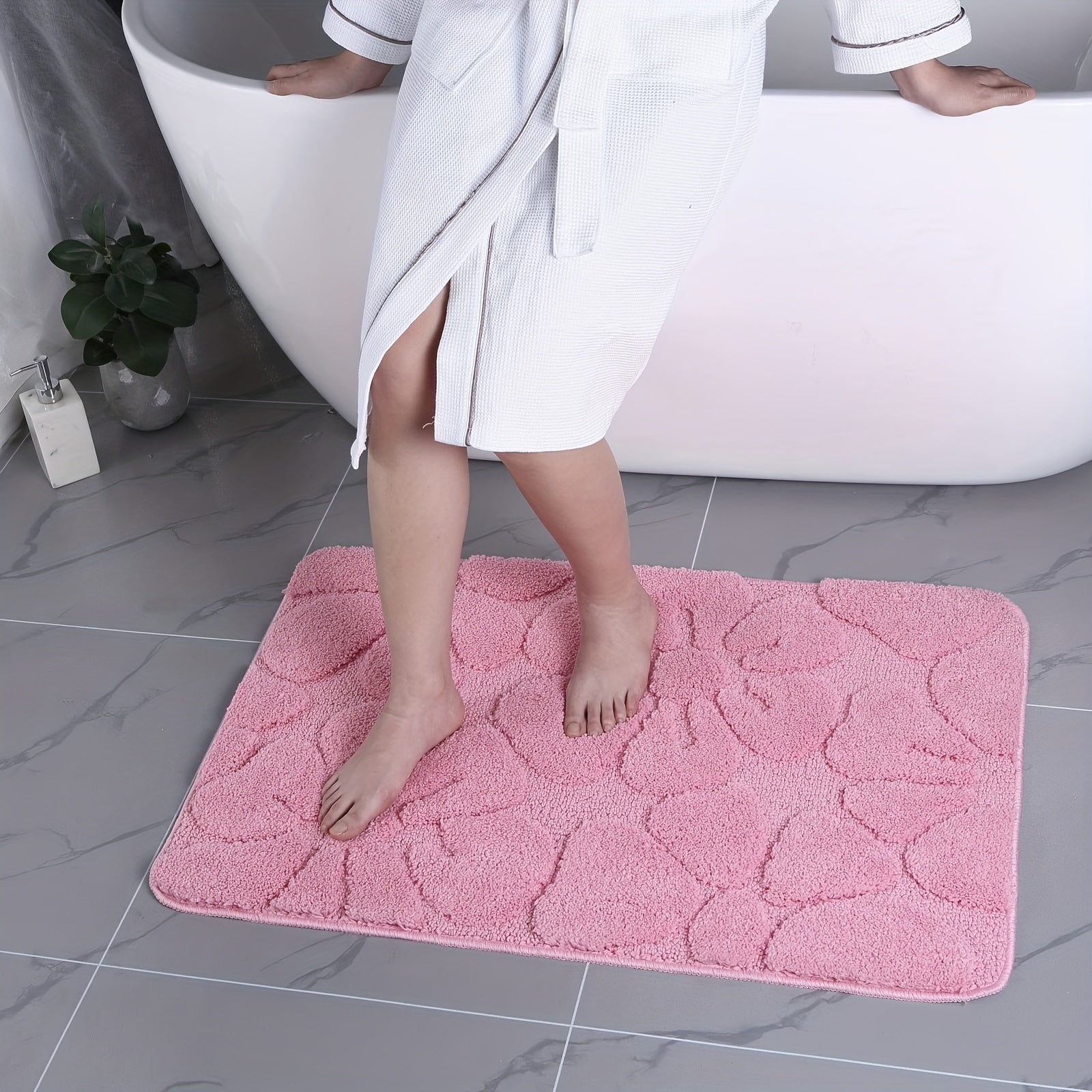 Vennocci Super Soft Water Absorbnet Microfiber Bathroom Rugs, Shower Bath Mats for Bathroom Non-Slip Machine Washable