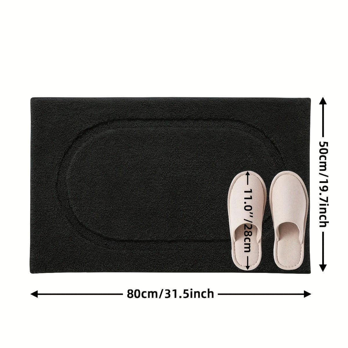 1pc, Bathroom Rug Mat, Soft And Absorbent Premium Bath Rug, Washable Non-Slip Bath Mat For Bathroom Floor, Tub, Shower Room And Entryway - Plush Rectangular Floor Mat