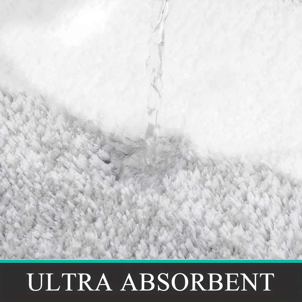 Soft Comfortable Bathroom Rugs Sets 3pcs, Plush Shaggy Bath Rugs for Bathroom Anti-Slip, Absorbent Microfiber Bathroom Mat Home Decor with U-Shaped Contour Toilet Mat for Bathroom Tub, Shower