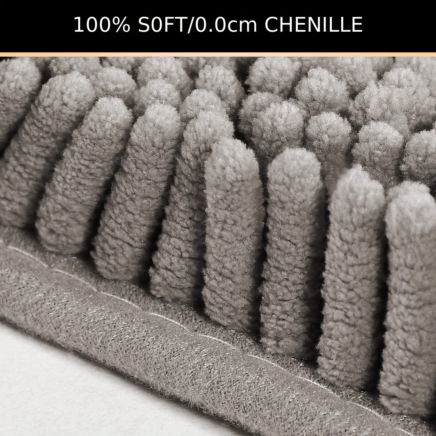 2pcs Chenille Bath Mat - U-Shaped, Rectangular, Absorbent, Non-Slip, Fluffy Plush Carpet for Bathroom Decoration
