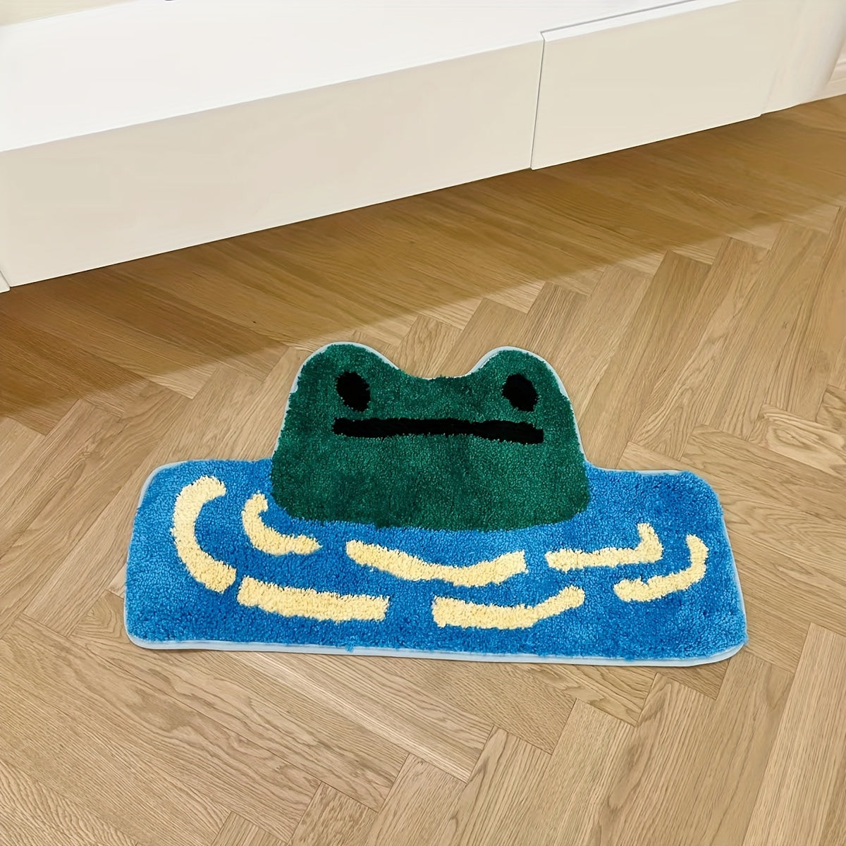 Plush Frog-Shaped Bath Mat - Thick, Non-Slip & Absorbent Carpet for Bedroom, Living Room & Bathroom Decor, Fluffy Plush Winter Decor Decoration