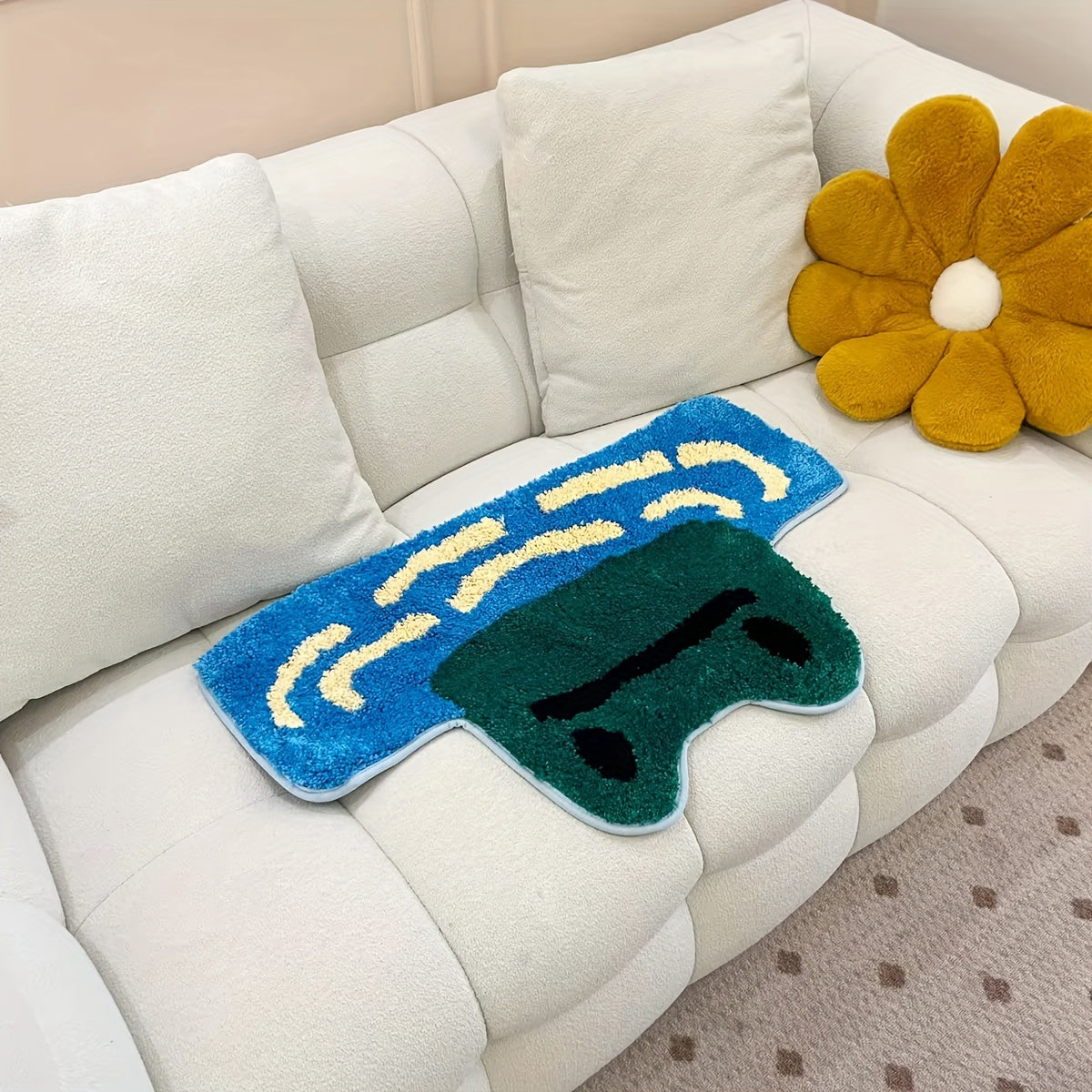 Plush Frog-Shaped Bath Mat - Thick, Non-Slip & Absorbent Carpet for Bedroom, Living Room & Bathroom Decor, Fluffy Plush Winter Decor Decoration