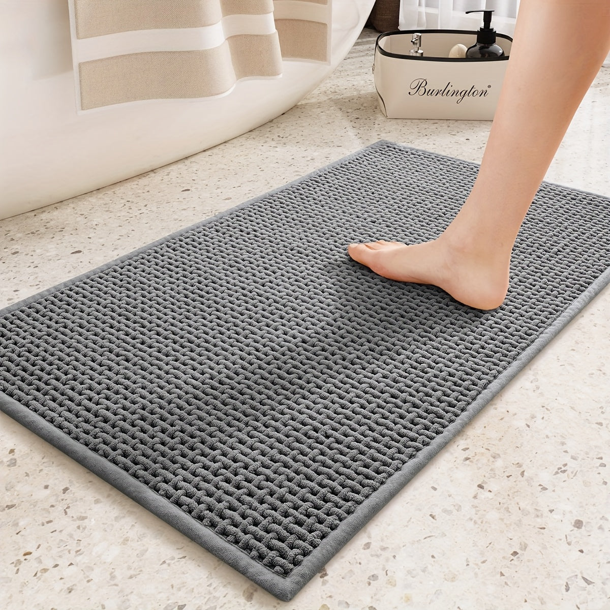 2pcs Non-Slip Bathroom Rugs, Super Soft And Comfortable Luxury Bath Mat, Machine Washable And Quick Dry Bath Mat Rug Set for Bathtub, Shower, Bathroom Accessories, Bathroom Decoration, Home Decor Floor Mat