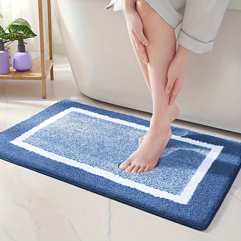 1pc Thick And Soft Imitation Fleece Bathroom Carpet, Absorbent And Non Slip Mat, Bathroom Decoration And Accessories, Bathroom Thick Foot Mat, Absorbent Foot Mat, Household And Non Slip Bathroom Floor Mat