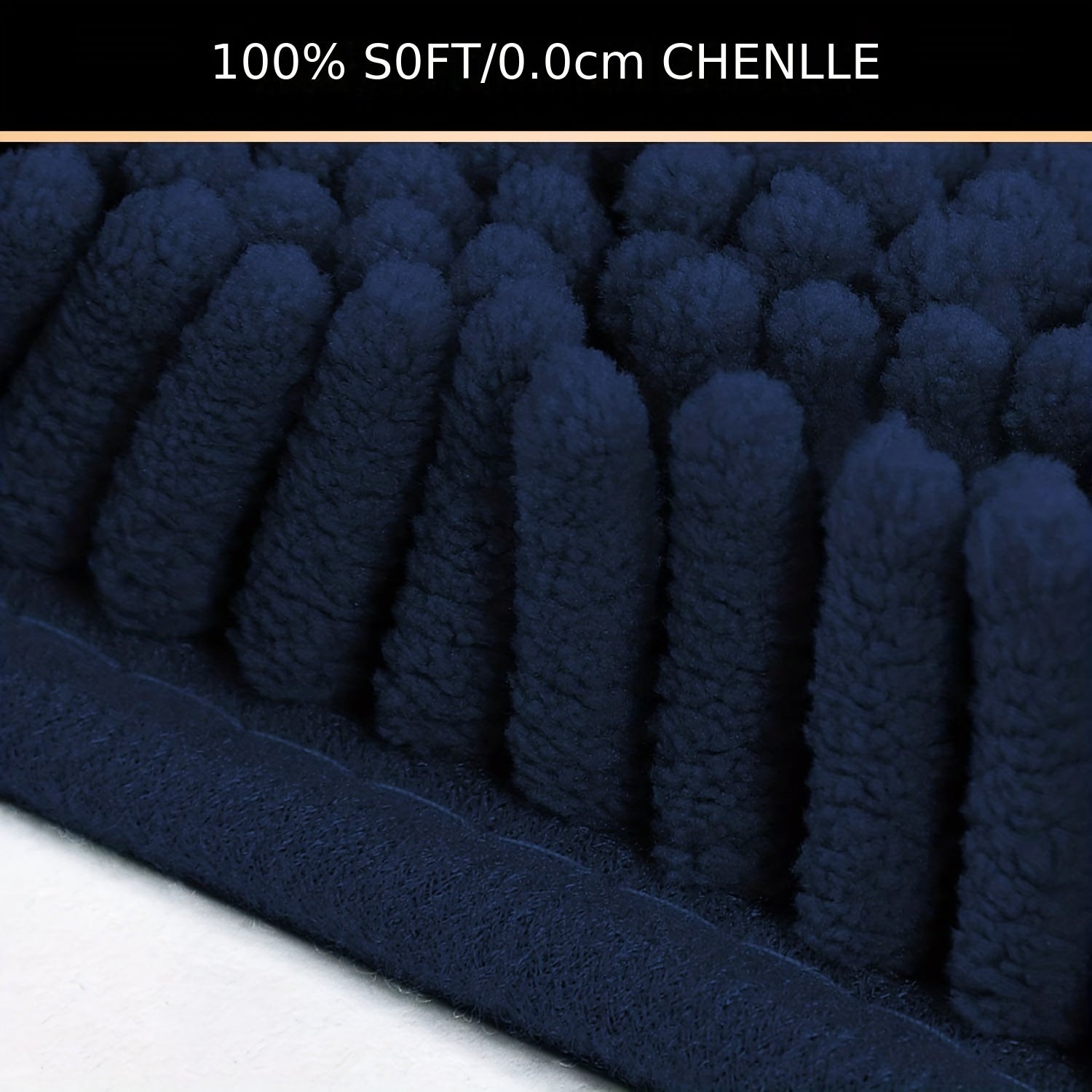 2pcs Chenille Bath Mat - U-Shaped, Rectangular, Absorbent, Non-Slip, Fluffy Plush Carpet for Bathroom Decoration
