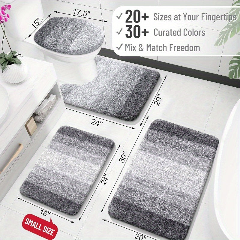 Bathroom Rugs 30x20, Soft Absorbent Microfiber Bath Rugs, Rubber Backing, Quick Dry, Machine Washable Bath Mats Bathroom Floor, Tub and Shower, Home Decor Accessories, Bathroom Accessories And Decorations, Fluffy Bath Mat, Bathroom Mat Long, Non Slip