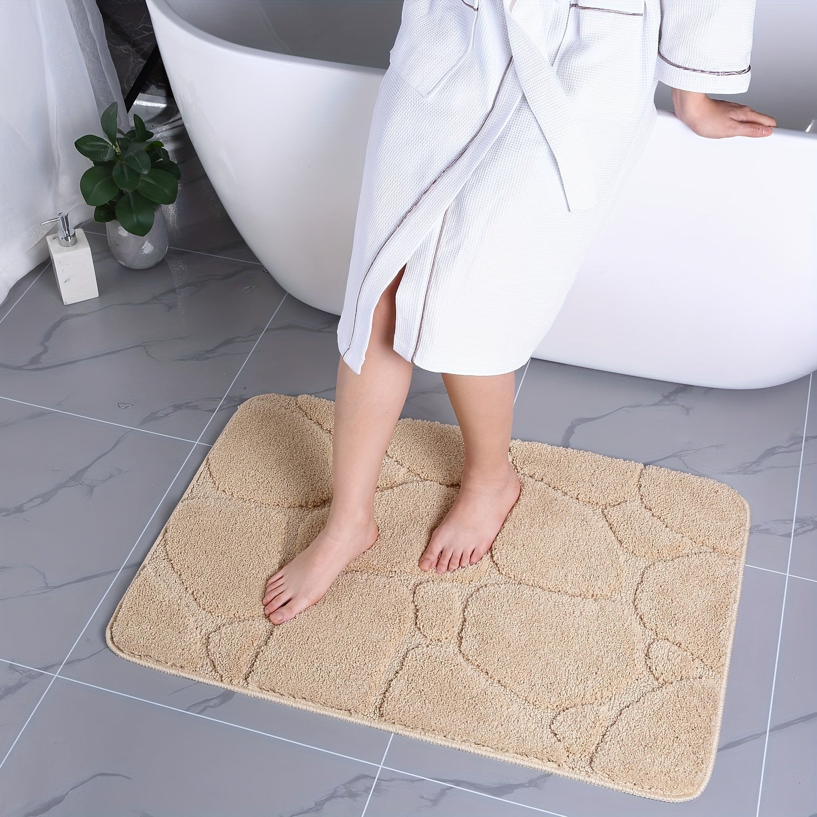 Vennocci Super Soft Water Absorbnet Microfiber Bathroom Rugs, Shower Bath Mats for Bathroom Non-Slip Machine Washable