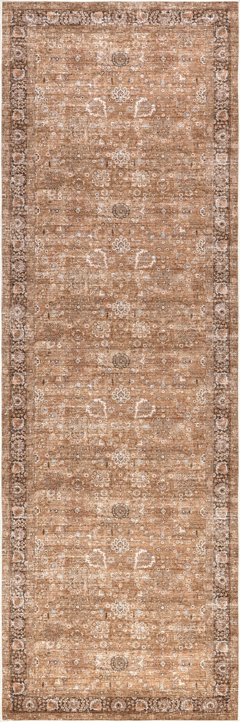 Bayberry Vintage Washable Rug | Light Brown