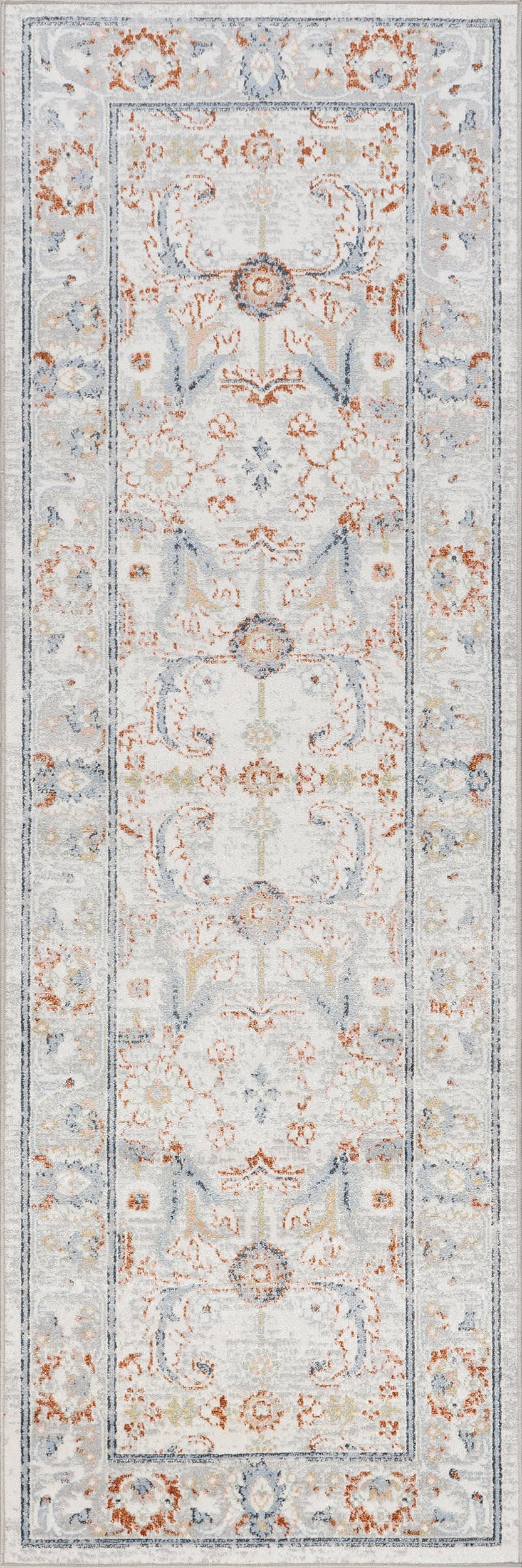 Brooklynn Floral Medallion Washable Rug | Rust