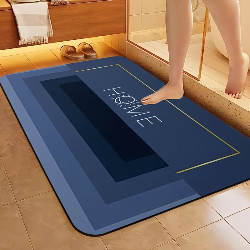 1pc Diatomite Bath Mat, Minimalist Modern Design with Decorative Print Pattern – Quick-Dry, Non-Slip Absorbent Floor Mat for Bathroom, Shower, Laundry Room, Bedroom, Doorway, RV & Kitchen, Bathroom Rugs, Non Slip Bathtub Mat, Bath Matts for Bathroom,