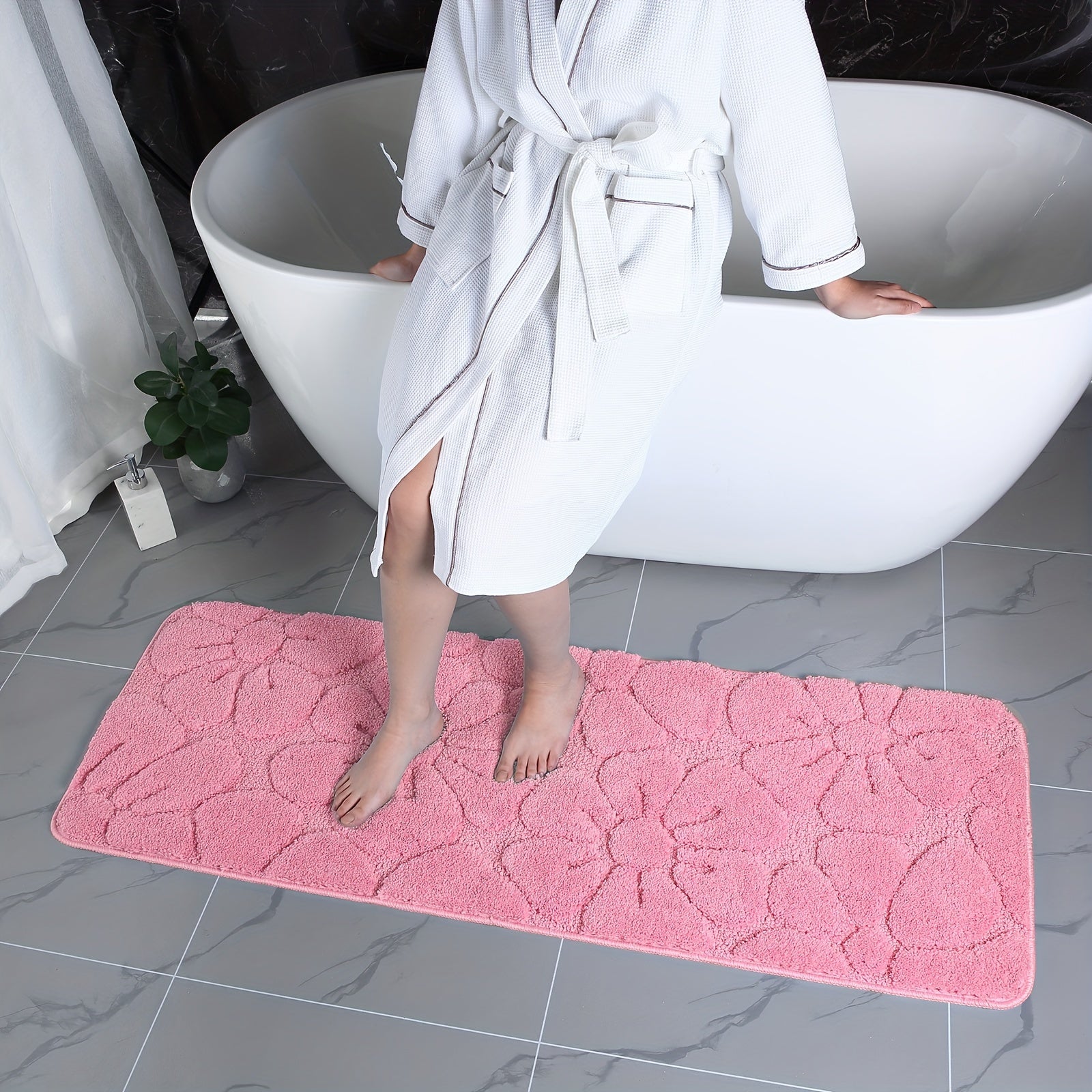Vennocci Super Soft Water Absorbnet Microfiber Bathroom Rugs, Shower Bath Mats for Bathroom Non-Slip Machine Washable
