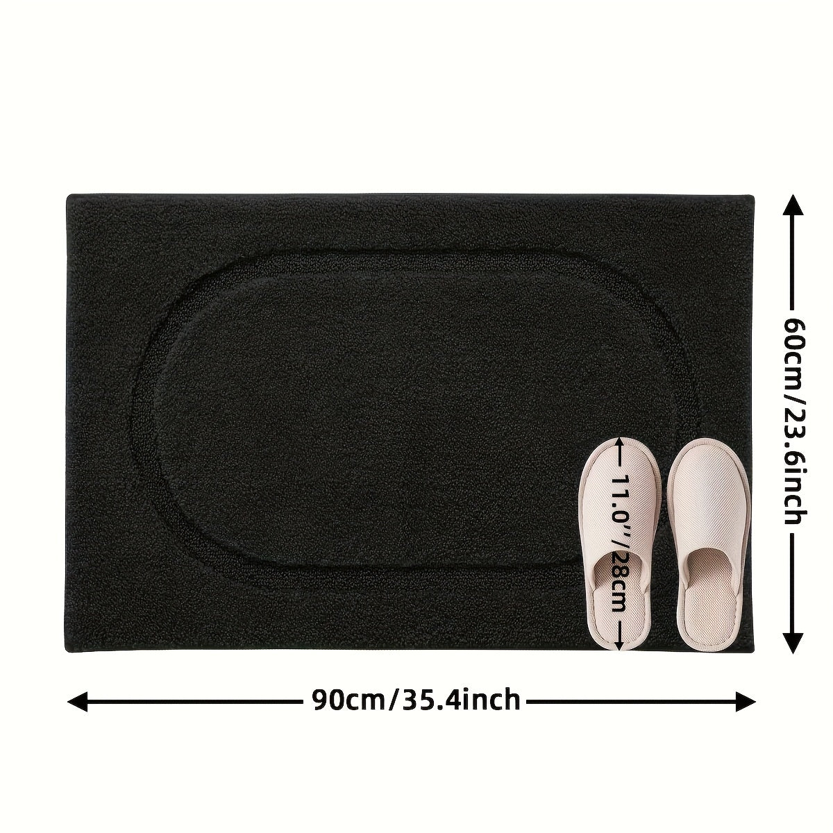 1pc, Bathroom Rug Mat, Soft And Absorbent Premium Bath Rug, Washable Non-Slip Bath Mat For Bathroom Floor, Tub, Shower Room And Entryway - Plush Rectangular Floor Mat
