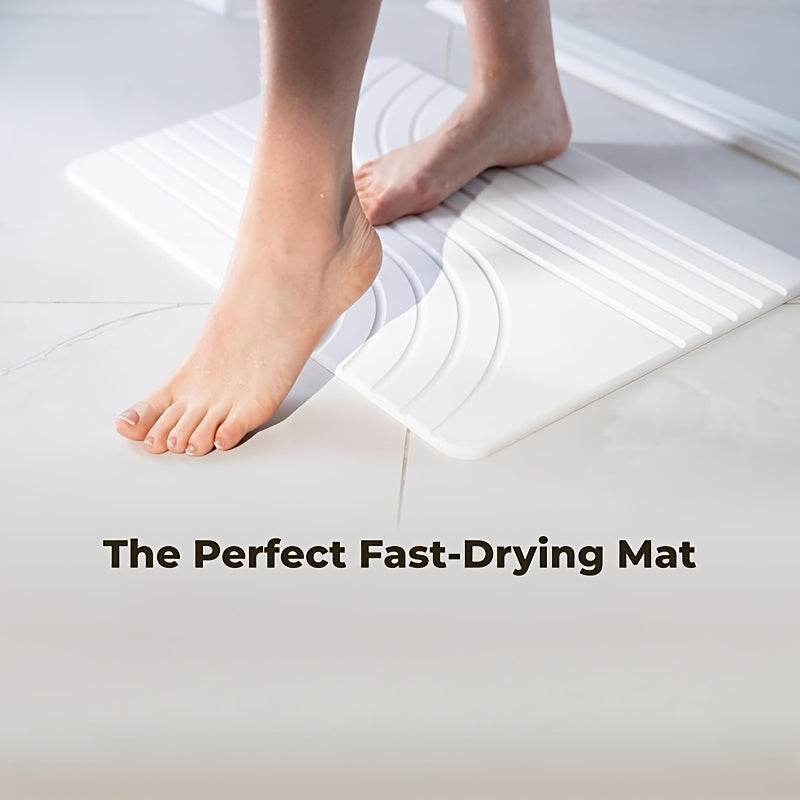Stone Bath Mat, Diatomaceous Earth Non-Slip Stone Shower Mat - Quick Drying Absorbent Bath Mats for Bathroom - Elegant & Modern Design, Easy to Clean (23.5 x 15) - Sandstone
