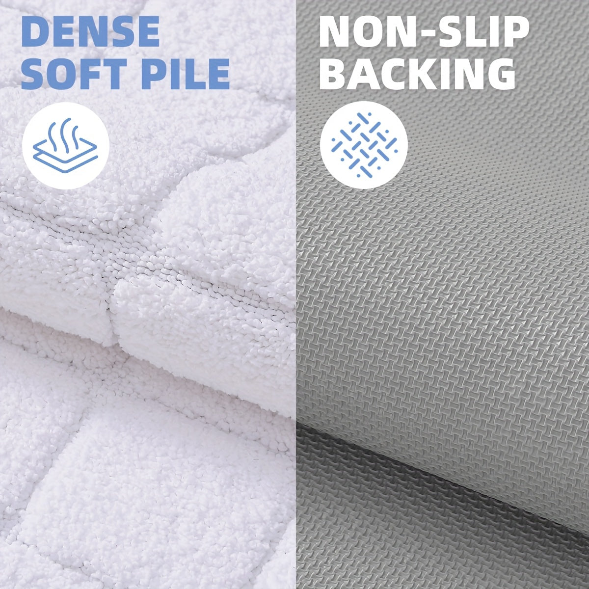 Plush Non-Slip Bath Mat, Ultra Absorbent Quick-Dry Bathroom Rug for Floor, Machine Washable, Super Soft & Stylish for Shower and Home Decor