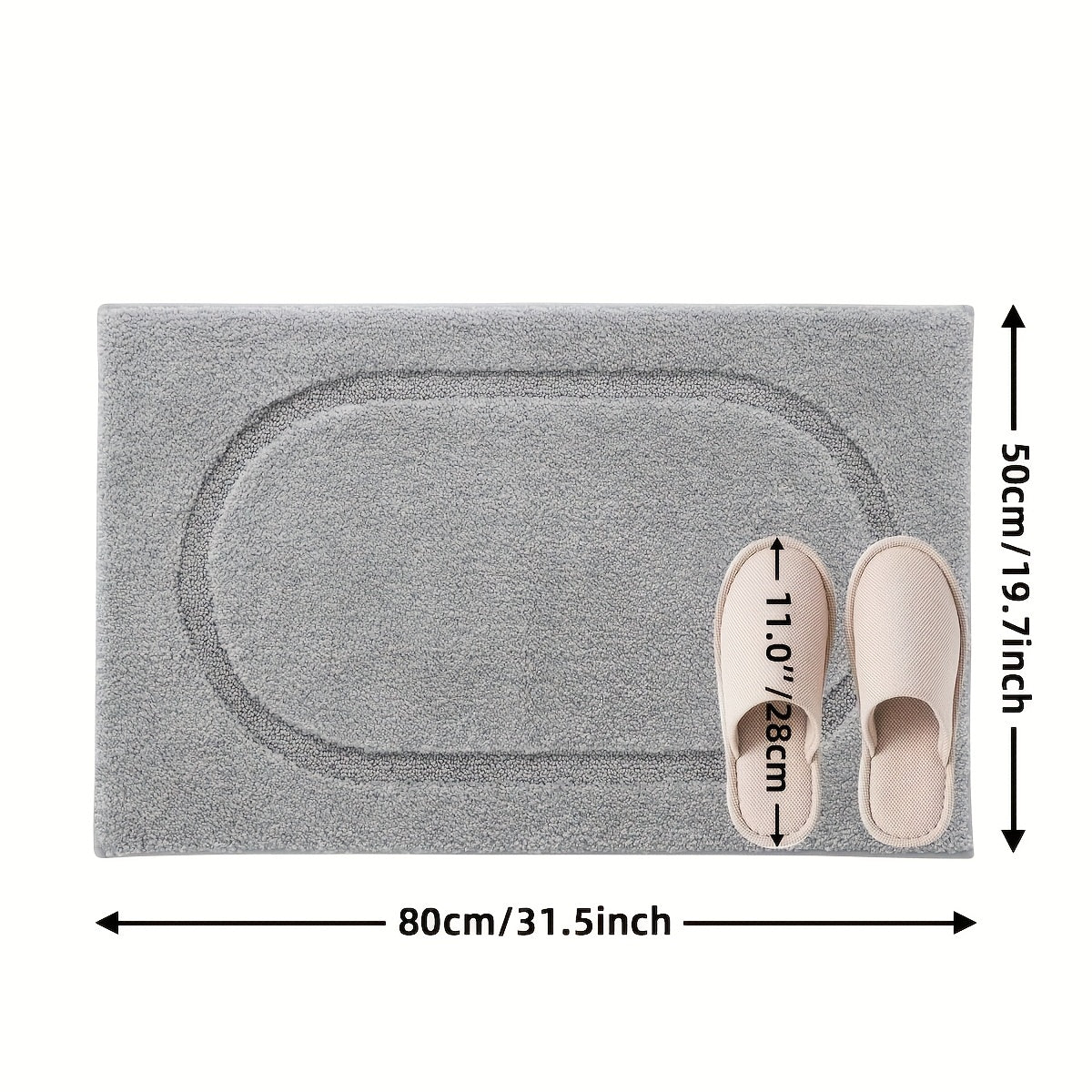 1pc, Bathroom Rug Mat, Soft And Absorbent Premium Bath Rug, Washable Non-Slip Bath Mat For Bathroom Floor, Tub, Shower Room And Entryway - Plush Rectangular Floor Mat
