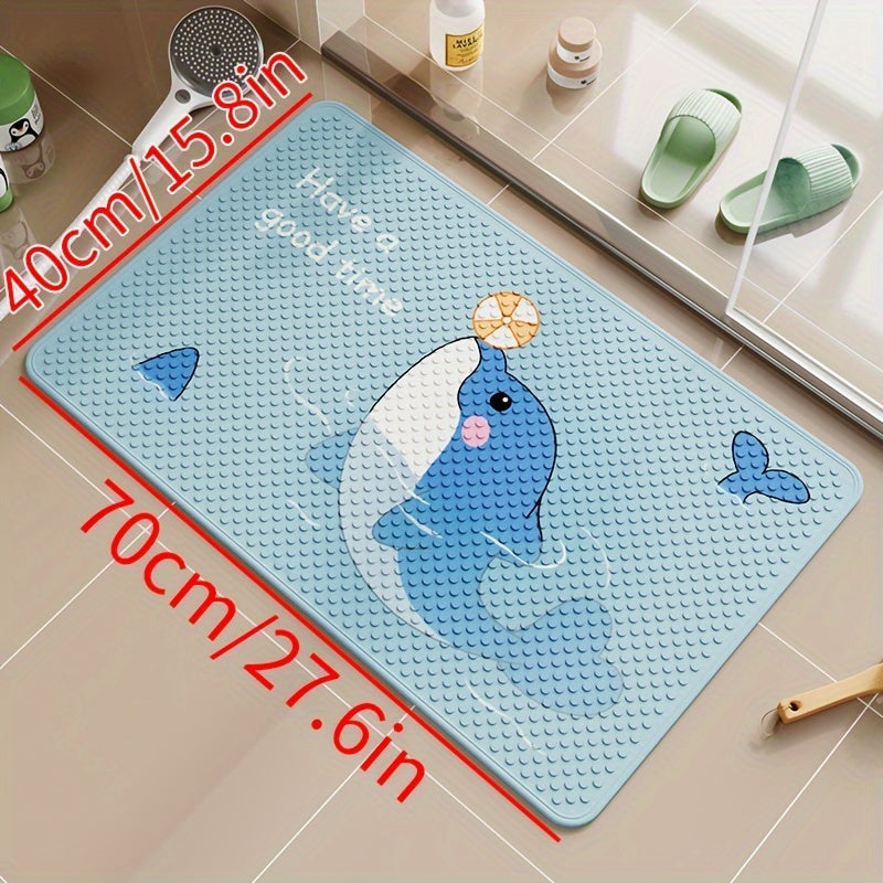 1pc of Dongyang brand Christmas Decoration floor mat, anti slip bathroom mat, easy to clean bath mat, bathtub mat with strong suction cup, long shower mat for home use, quick draining, suitable for shower rooms, hotel restroom, bathroom, bathtubs