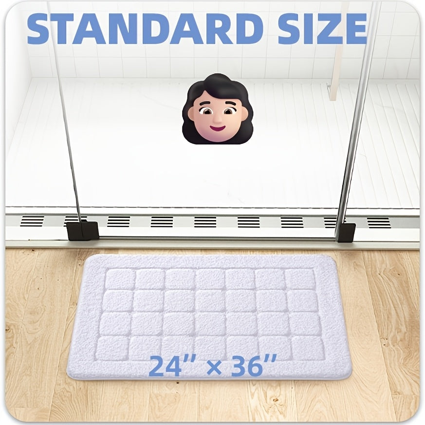 Plush Non-Slip Bath Mat, Ultra Absorbent Quick-Dry Bathroom Rug for Floor, Machine Washable, Super Soft & Stylish for Shower and Home Decor