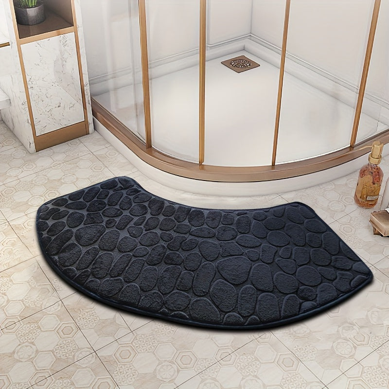 Thickened Curved Bathroom Mat Shower Room Absorbent Door Foot Mat Toilet Non-slip Mat Entrance Mat