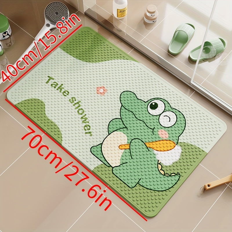 1pc of Dongyang brand Christmas Decoration floor mat, anti slip bathroom mat, easy to clean bath mat, bathtub mat with strong suction cup, long shower mat for home use, quick draining, suitable for shower rooms, hotel restroom, bathroom, bathtubs