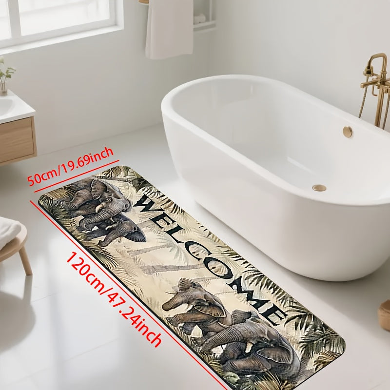 1pc Diatomite Bath Mat, Welcome to the Jungle World Print Design, Quick-Dry Non-Slip Absorbent Floor Mat, Soft and Comfortable, Suitable for Bathroom, Shower Room, Laundry Room, Bedroom, Door Mat, RV Bathroom, Bathroom, Non Slip Bathtub Mat, Bath Matts