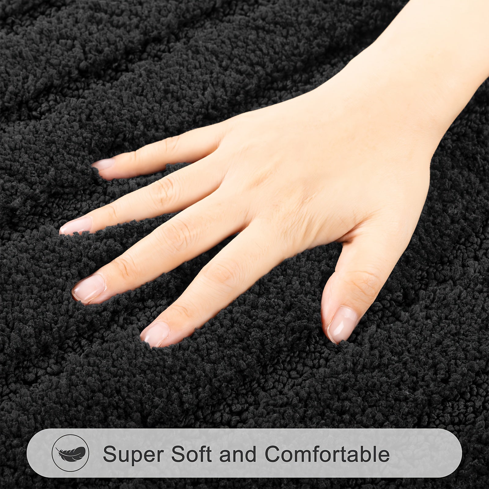 Microfiber Bath Mat Non Slip Shaggy Bathroom Rug Set 3pcs Bathroom Mat Set Super Absorbent Bath Mats for Bathroom Washable Quick-Dry Bathroom Rugs for Floor, Tub And Shower, Home Decor
