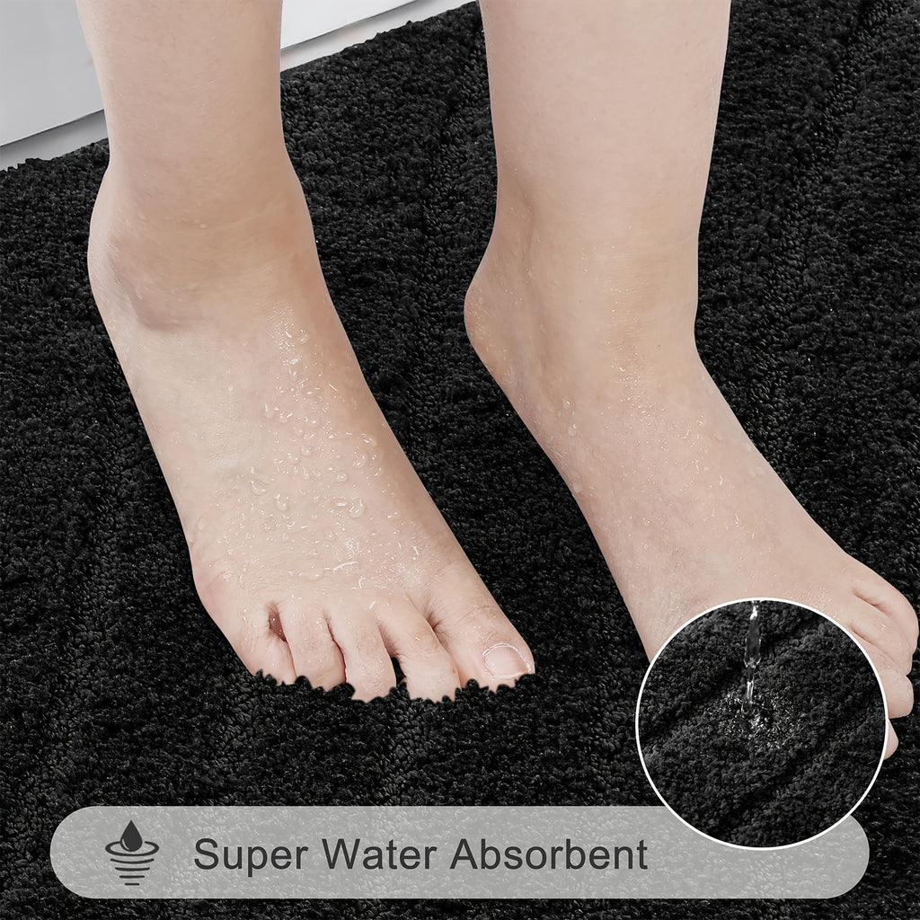Microfiber Bath Mat Non Slip Shaggy Bathroom Rug Set 3pcs Bathroom Mat Set Super Absorbent Bath Mats for Bathroom Washable Quick-Dry Bathroom Rugs for Floor, Tub And Shower, Home Decor