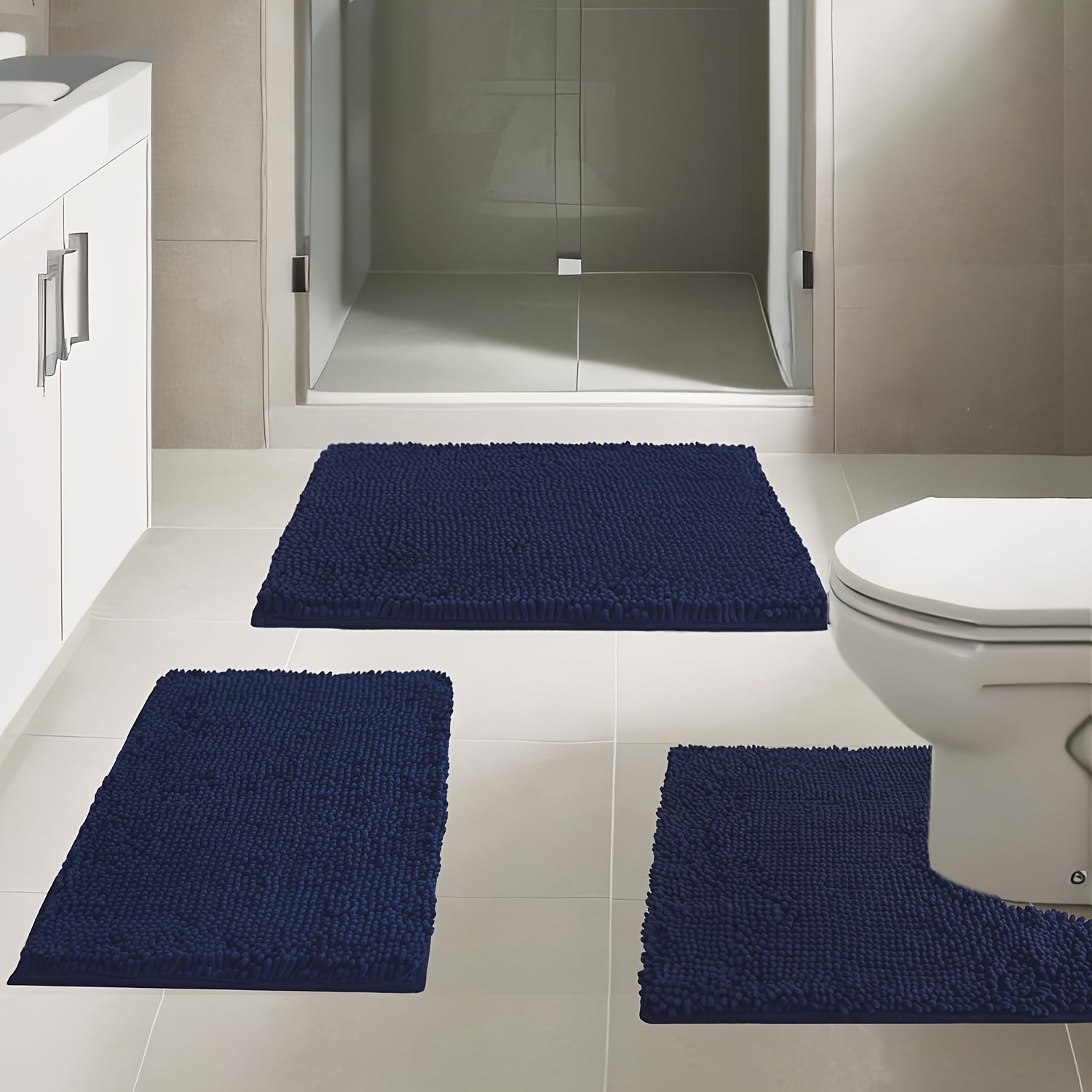 3pcs, Nordic Style 3pcs Bathroom Floor Mat, Simple and Fashionable, Enhance the Bathroom Style, Add a Gentle Color to the Bathroom, Super Absorbent 3pcs Bathroom Floor Mat, Quick Dry, Anti-slip and Easy to Clean 3pcs Bathroom Floor Mat, Solve the Bathroom