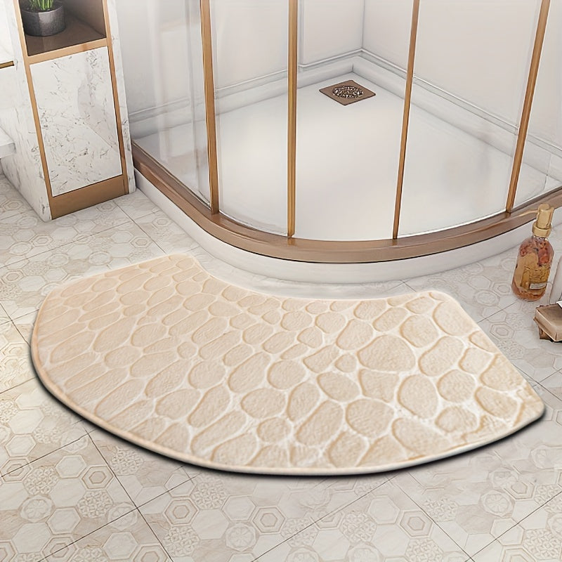 Thickened Curved Bathroom Mat Shower Room Absorbent Door Foot Mat Toilet Non-slip Mat Entrance Mat